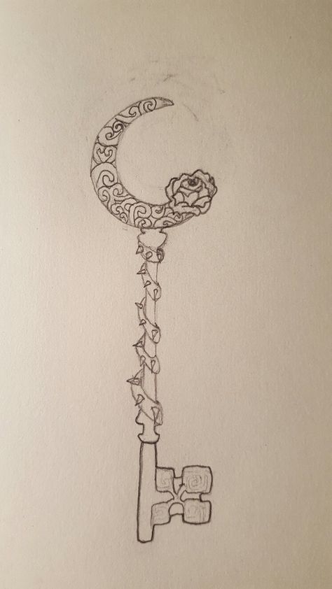 skeleton key Fantasy Key Art, Skeleton Key Drawing, Cool Objects To Draw, Nola Tattoo, Key Drawing, Skeleton Key Tattoo, Skelton Key, Key Drawings, Charmed Book Of Shadows