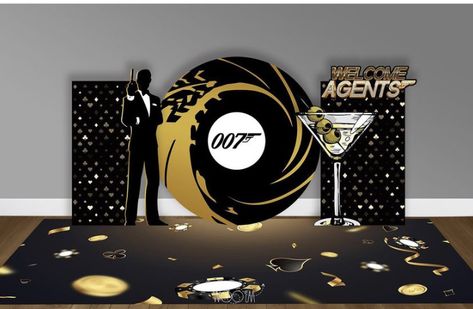 James Bond Ball Theme, James Bond Casino Royale Party, Spy Theme Party, James Bond Balloon Decor, 007 Birthday Party Theme, 007 Theme Party Decoration, James Bond Decorations, Bond 007 Theme Party, James Bond Theme Table Decorations