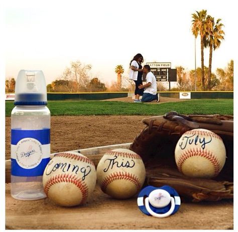 Baseball baby announcement Baseball Baby Announcement, Baseball Maternity, Baby Announcement Ideas, Baby Announcement To Husband, Announcement Ideas, Fantastic Baby, Baseball Baby, Baby Sleep Problems, Maternity Poses