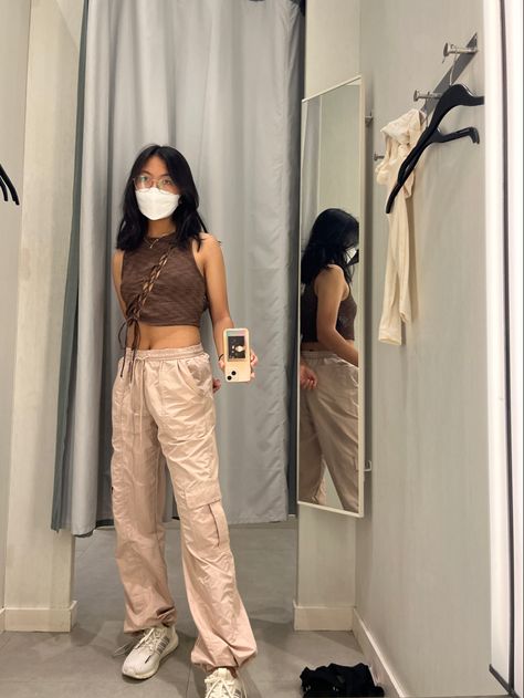 y2k tank top cargo pants Y2k Tank, Y2k Tank Top, Fairy Fashion, Cargo Pants, Mirror Selfie, Tank Tops, Pants