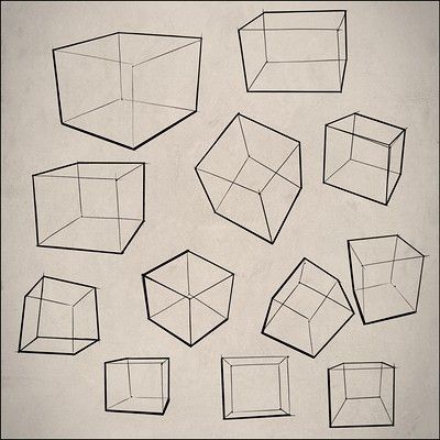 Perspective Boxes Drawing, Perspective Box Practice, Boxes Drawing Perspective, Drawing Boxes In Perspective, Boxes Perspective, Box Drawing Reference, Box In Perspective, Box Method Drawing, Boxes In Perspective