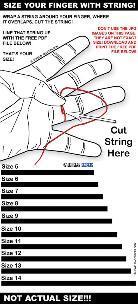 FREE PRINTABLE RING FINGER SIZE CHART | Jewelry Secrets What Each Ring Finger Means, Wedding Ring Sizes Chart, Ring Measurement Chart Printable, Ring Size Chart Printable Free, How Do You Find Out Your Ring Size, Ring Measurement Chart Cm, Free Printable Ring Sizer, Ring Sizer Printable, How To Know Your Ring Size