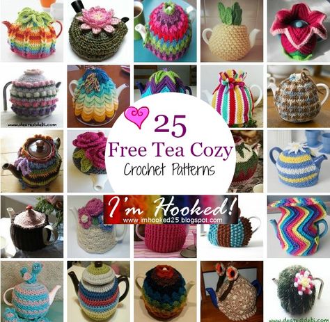 25 Lovely Free Tea Cozy #crochet patterns Tea Cozy Crochet Pattern, Tea Cosy Crochet, Knit Tea Cozy, Tea Cosy Pattern, Tea Cosy Knitting Pattern, Tea Cozy Pattern, Lace Shawls, Crochet Tea Cozy, Teapot Cozy