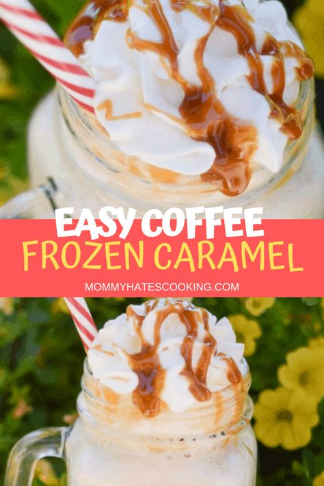 Frozen Coffee Drinks Recipes, Frozen Alcoholic Drinks Recipes, Caramel Coffee Drinks, Caramel Coffee Recipe, Frozen Coffee Drinks, Caramel Drinks, Cappuccino Recipe, Frozen Coffee, Easy Coffee Recipes