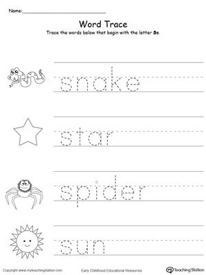 **FREE** Trace Words That Begin With Letter Sound: S Worksheet.Teach the beginning letter sound by tracing and saying the name of the matching picture while providing opportunities for your child to improve their fine motor skills in this printable worksheet. Letter Ff Worksheets, F Worksheets Preschool, Letter F Worksheets For Preschool, F Tracing Worksheets, Letter F Worksheet, F Worksheet, Tracing Words, Learning Letter Sounds, Letter S Worksheets