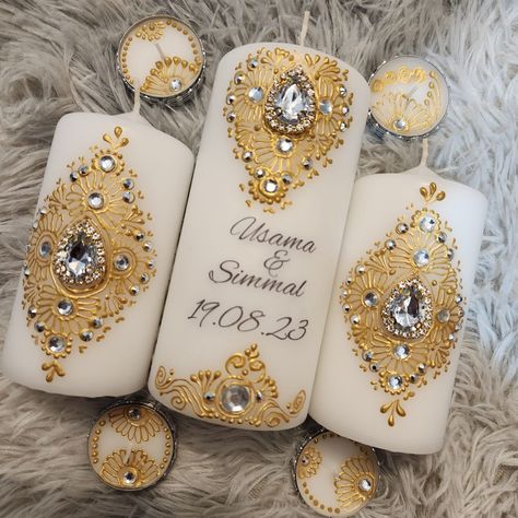 Message me on Instagram for more details Henna Candle, Diwali Candles, Henna Candles, Candle Wedding Gift, Handmade Wedding Favours, Wedding Gift Set, Candle Wedding Favors, Candle Favors, Bespoke Gifts