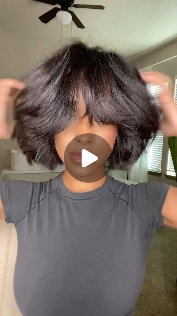 Simple Black Natural Hairstyles, Simple Black Hairstyles Natural, Haircut For Natural Hair, Short Layers Short Hair, Hair Flip Style, Sow In, Short Natural Hair Styles Easy, Peinado Natural, Ebony Hairstyles