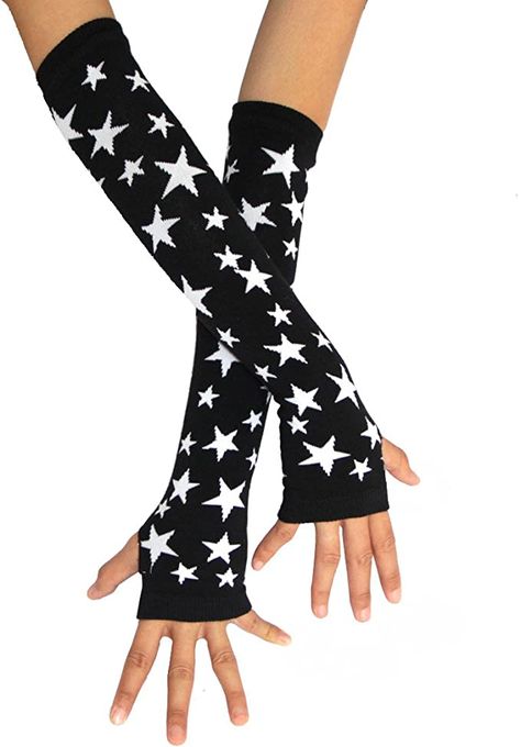 Amazon.com: Accessory Punk Gothic Stars Pattern Hand Arm Warmer Finger Gloves : Sports & Outdoors Goth Gloves, Gothic Gloves, Cold People, Cold Feeling, Woven Image, Freezing Cold, Stars Pattern, Finger Gloves, Chunky Knit Blanket