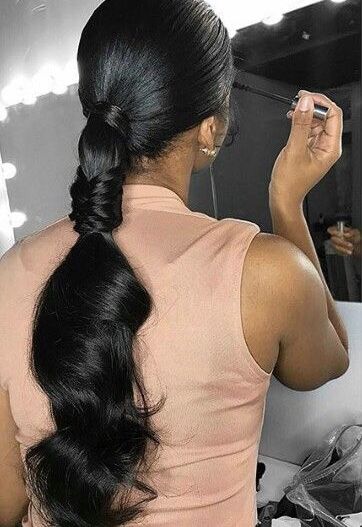 Black Ponytail, Sleek Ponytail Hairstyles, Beautiful Black Hair, Short Haircut Styles, Black Ponytail Hairstyles, Hair Ponytail Styles, Hair Ponytail, Sleek Ponytail, Relaxed Hair