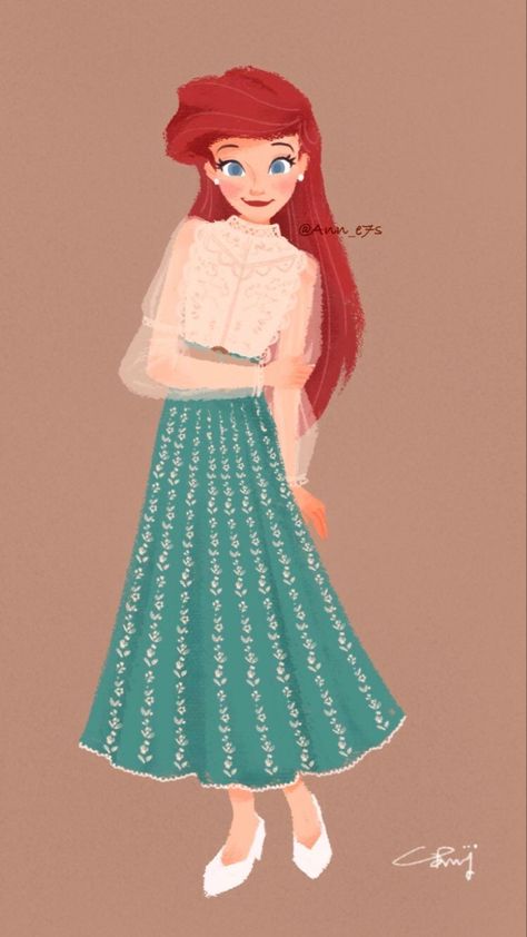 Disney Princess Fan Art, Disney Princess Fashion, Disney Princess Ariel, Disney Princess Drawings, Princess Drawings, Disney Artwork, Disney Princess Wallpaper, Princesa Disney, Modern Disney