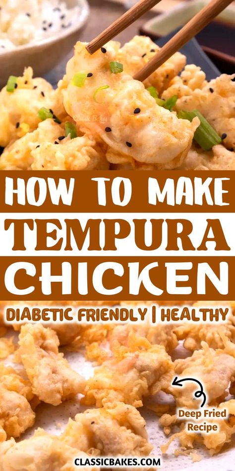 Chicken Tempura Recipe, Tempura Chicken, Chicken Tempura, Tempura Recipe, Deep Fried Recipes, Golden Chicken, Homemade Chinese Food, Chicken And Chips, Tempura Batter