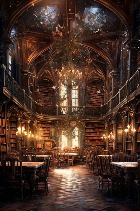 Cyrus Albright, Magical Bookstore, Steampunk Library, Fantasy Library, Gothic Library, Grand Library, Magical Library, Ancient Library, Fantasy Rooms