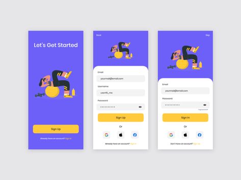 Sign In App Design, Sign In Screen, Sign In Ui, Sign Up Page Ui, Login Ui Mobile, Ios Design Guidelines, Sign Up Ui, Mobile App Login, App Login Screen