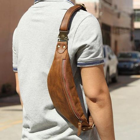 Leather Waist Pack, Waist Bag Leather, Leather Waist Bag, Small Shoulder Bags, Waist Pouch, Leather Fanny Pack, Leather Mini Dress, Messenger Bag Men, Hip Bag