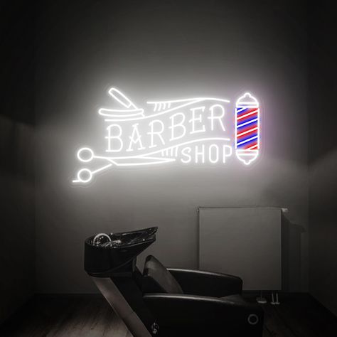 Barber Shop Neon Sign, Scissors Led Sign, Hair Salon Decor, Barber Shop Logo Sign, Custom Neon Sign for Business, Welcome Sign Neon Art Add light to your life with bright, vibrant neon colors! The neon sign will be an amazing wall decoration that is suitable for events and homes as well. Create a fun sign for your wedding, with your new family name or a welcome sign, create signs for any event, gallery opening, business parties, corporate events. Use it as a cool living room decor, as a door sig Barber Shop Logo, Dorm Room Signs, Modern Barber Shop, Barber Logo, Barber Shop Decor, Neon Words, Hair Salon Decor, Fun Signs, Neon Wedding