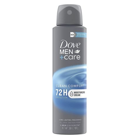 Dove Men+Care Antiperspirant Deodorant Clean Comfort Dry Spray For Men 72-hour Sweat and Odor Protection with Triple Defense Technology 3.8 oz Dove Antiperspirant, Body Spray For Men, Dove Deodorant, Dove Men Care, Dove Men, Mens Deodorant, Skin Dryness, Body Bars, Antiperspirant Deodorant