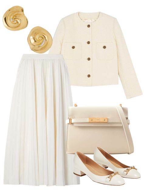 Elegant Summer Outfits Chic, Casual Outfits Skirt, Elegant White Outfit, White Casual Outfit, Looks For Summer, Chic Workwear, Chic Fits, Summer Workwear, Luxury Outfit