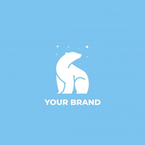 Polar bear star logo design template | Premium Vector #Freepik #vector #logo #star #animals #graphics Simplistic Logo, Bear App, Polar Bear Logo, Trade Logo, Arctic Explorer, Ice Logo, Arctic Explorers, Logo Star, Star Logo Design