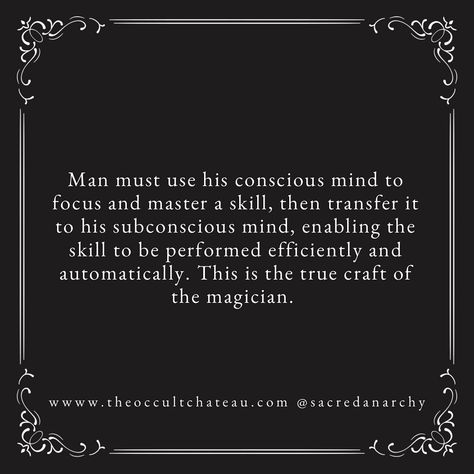 THE GREAT WORK RESET In order to create lasting change, we must engage the power of both the conscious and subconscious minds. The conscious mind must focus and master a skill, but true transformation happens when that skill is handed over to the subconscious, allowing us to perform it with ease and efficiency. This is the essence of The Great Work—learning to rewire our patterns and automate success. 👉🏼 Ready to dive deeper into this process? Join us on The Occult Chateau Substack, where T... Subconscious Mind Art, Subconscious Mind Power, Mind Art, Conscious Mind, The Occult, Mind Power, Subconscious Mind, The Magicians, Consciousness