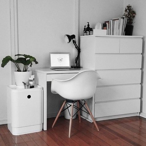 01-02-2016 White desk chair, dresser, and cabinet. Re-arranging a room feels better! Bedroom Desk Chair, Rachel Aust, White Desk Chair, Storage Idea, Bedroom Corner, White Desk, Bedroom Desk, Desk Dresser, Tall Cabinet