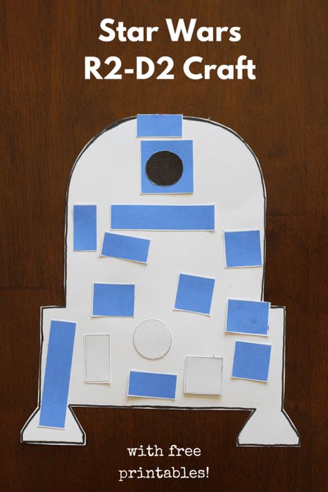 Star Wars R2-D2 craft for toddlers and preschoolers Star Wars Art Projects For Kids, Star Wars Gift Bags, Star Wars Kids Crafts, Lego Invitation, Star Wars Activities, Star Wars Art Drawings, Star Wars Classroom, Star Wars Crafts, Bags Diy