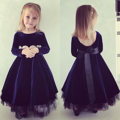 Velvet Frock Designs For Girl, Girls Velvet Dress Kids Fashion, Velvet Gown For Kids, Velvet Dress Designs For Kids, Velvet Frock For Kids, Velvet Flower Girl Dresses, Velvet Dress For Kids Girl, Velvet Kids Dress, Velvet Dress Designs Gowns