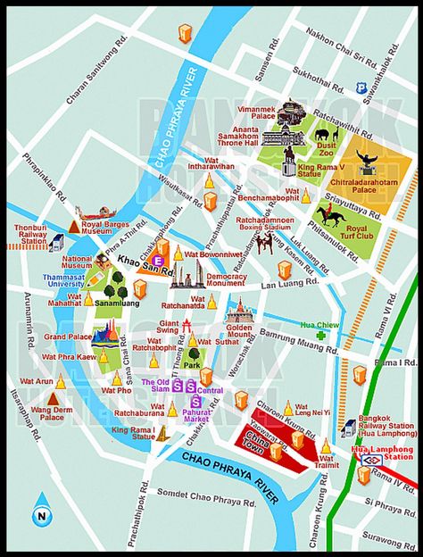 Thailand And Laos Journey: 25. Bangkok Tourist Attractions Thailand Travel Map, Thailand Airport, Bangkok Map, Bangkok Travel Map, Bangkok Guide, Bangkok Tourist Map, Bangkok Wat Arun, Bangkok Tourist, Bangkok Attractions