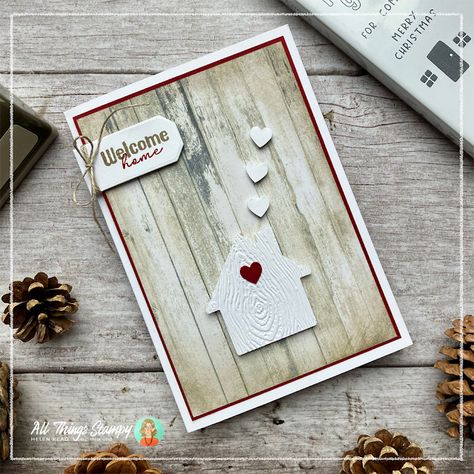 Stampin Up Humble Home rustic card idea Stampin Up Humble Home Bundle, Stampin Up Humble Home, Humble Home Stampin Up Cards, Humble Home, New Home Card, Holiday 2024, Home Card, Cherry Cobbler, 4th November