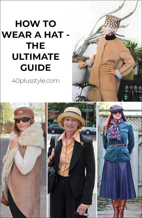 how to wear a hat – The ultimate guide on wearing hats for summer and winter Hats And Dresses Outfit, European Hats For Women, Women Hats Fashion Winter, Winter Hats For Older Women Over 50, Best Hats For Short Hair, Hats For Women Over 50, Wearing Hats Women, How To Wear Hats, How To Style Hats