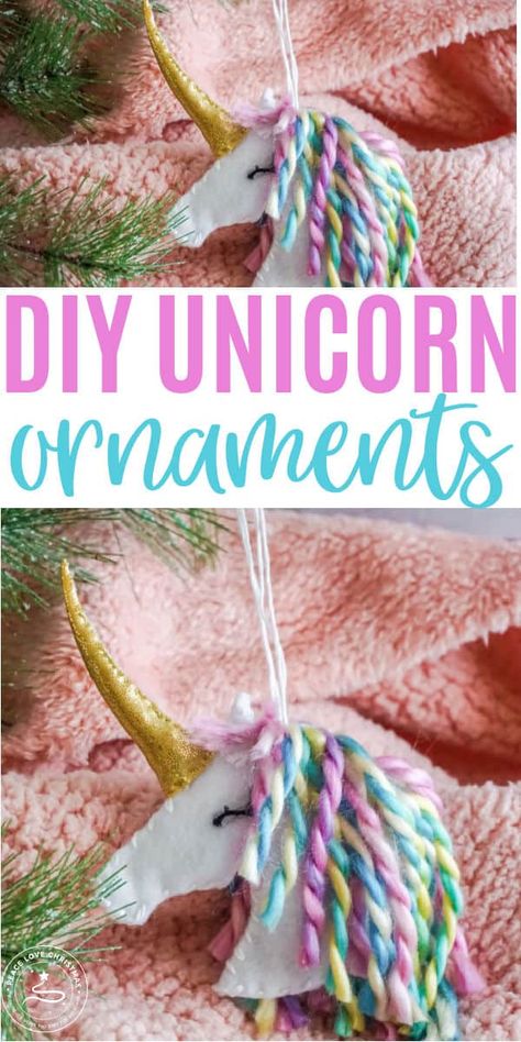 Diy Unicorn Ornaments Easy, Diy Unicorn Keychain, Diy Unicorn Christmas Ornaments, Diy Unicorn Ornament, Felt Unicorn Ornament, Unicorn Garland, Cranberry Christmas, Unicorn Christmas Ornament, Unicorn Christmas