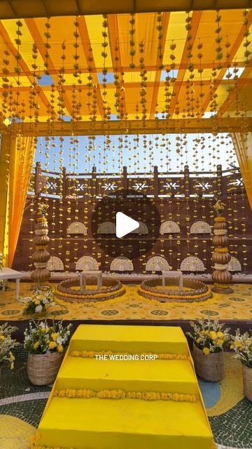 [Indian Wedding Planner, Indian Wedding, Wedding Decor, Trending, Wedding Reels, Jodhpur Weddings, Destination Wedding, Destination Wedding Planner, Design, Decor Ideas] Haldi Backdrop, Indian Wedding Planner, Afternoon Wedding, Trending Wedding, Design Decor Ideas, Destination Wedding Planner, Wedding Destination, Jodhpur, Design Decor