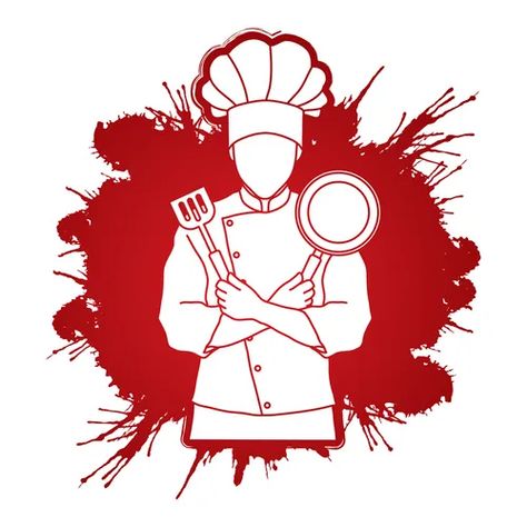 Chef Vector, Food Festival Poster, Pizza Cartoon, Cartoon Chef, Red Grunge, Crossed Arms, Chef Logo, Iphone Background Images, Vector Pop