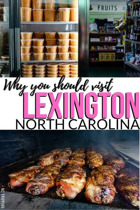 As a traveler, there are many fun things you can see and do in Lexington, NC over the weekend. Let our travel guide help you with tips of barbecue, wineries, shops, restaurants, and places to sleep. Easily plan your next weekend away to beautiful Lexington, NC. #NorthCarolina #weekendgetaway #weekendaway #travelguide #traveltips Screen reader support enabled. As a traveler, there are many fun things you can see and do in Lexington, NC over the weekend. Let our travel guide help you with North Carolina Day Trips, Lexington Nc, North Carolina Beaches, North Carolina Travel, North Carolina Mountains, Carolina Beach, Winston Salem, Blended Coffee, Tasting Room