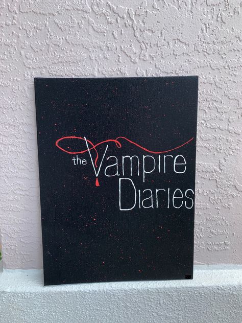 The Vampire Diaries Canvas Painting!  $16 9x12 Flat Canvas   - - - - Check out the link to purchase on Etsy! Vampire Diaries Painting Canvas, The Vampire Diaries Painting Ideas, The Vampire Diaries Crafts, Vampire Diaries Easy Drawings, The Vampire Diaries Room Decor, The Vampire Diaries Painting, Vampire Diaries Crafts, The Vampire Diaries Drawings Easy, Vampire Diaries Painting Ideas