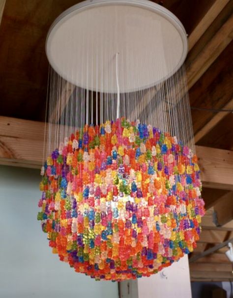 Gummy Bear Chandelier Gummy Bear Lamp Icarly, Icarly Gummy Bear Lamp, Gummy Bear Room Decor, Weird Chandelier, Gummy Bear Decorations, Gummy Bear Chandelier, Candy Chandelier, Gummy Bear Decor, Bear Chandelier