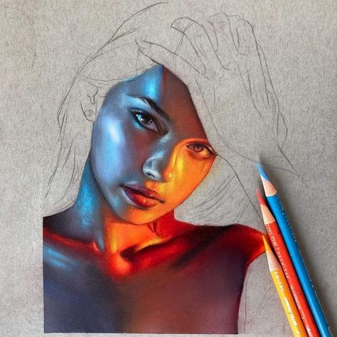 Hyperrealistic Drawing, Prismacolor Art, 얼굴 드로잉, Sketching Techniques, Glowing Art, Pencil Art Drawings, Art Drawings Sketches Creative, Color Pencil Art, Realistic Art