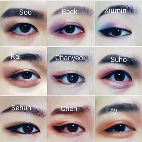 Kpop Idol Makeup Eyes Male, Male Kpop Idol Makeup Looks, Douyin Male Makeup, Male Kpop Idol Makeup, Korean Male Makeup, Korean Boy Makeup, Tomboy Makeup, Harajuku Makeup, Doe Eye Makeup