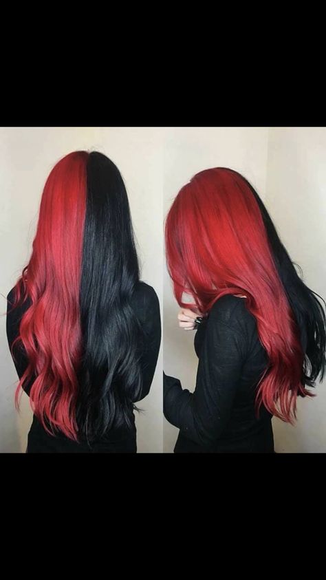 Half And Half Hair, Split Dyed Hair, Oval Face Hairstyles, Split Hair, Hair St, Hair Dye Colors, Hair Inspo Color, Cool Hair Color, Green Hair