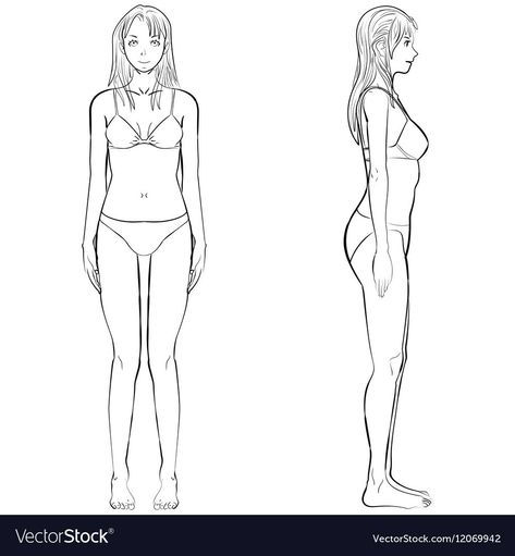 Female profile reference Side View Drawing, Silhouette Sketch, Body Outline, Human Body Drawing, Pencil Drawings Of Girls, Female Symbol, Body Sketches, Girl Silhouette, Book Drawing