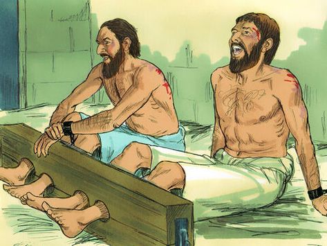 FreeBibleimages :: Paul and Silas in Prison :: Paul and Silas praise God in prison and an earthquake strikes (Acts 16:16-40) Paul Silas, Paul And Silas, Bible Dictionary, Free Stories, Bible Pictures, Singing Lessons, Singing Tips, Bible Lessons For Kids, Childrens Church