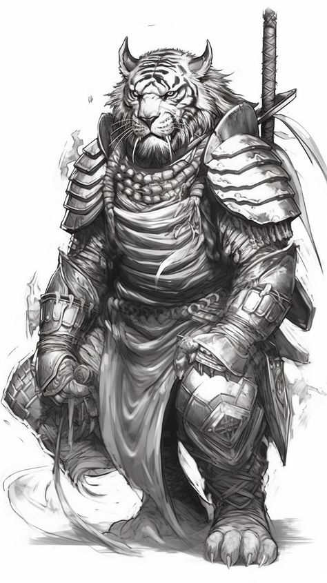 Tiger samurai White Tiger Warrior, Tiger Samurai Tattoo, Samurai Tiger Tattoo, Black And White Samurai, Warrior Tiger, Samurai Animal, Tiger Samurai, Samurai Tiger, White Samurai