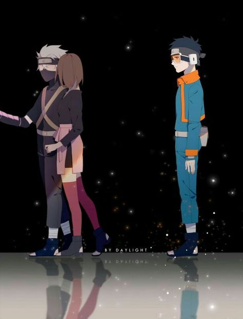 Obito Rin Kakashi, Kakashi Rin, Rin Obito, Obito And Rin, Obito X Rin, Obito Rin, Kakashi Obito, Team Minato, Rin Nohara