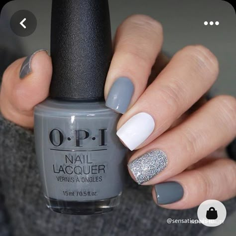 Winter Nails Design, Cute Winter Nails, Grey Gel Nails, Unghie Sfumate, January Nails, Nail Colors Winter, Gray Nails, Cute Gel Nails, Dip Powder Nails