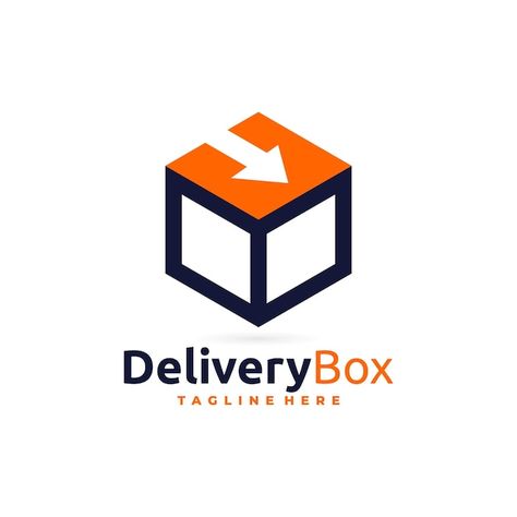 Delivery box or shipping box logo | Premium Vector #Freepik #vector #cargo-logo #shipping-logo #transport-logo #logistics-logo Shipping Company Logo, Cargo Logo, Shipping Logo, Transport Logo, Logistics Logo, Bc Logo, Parcel Box, Box Icon, Logo Company