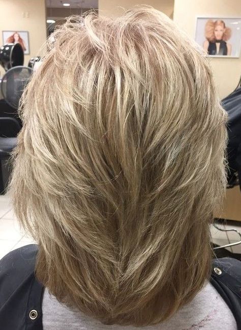 Medium Length Layered Gray Hair Over 50, Wedge Haircut For Women Over 50 Hairstyle Short, Feather Cut Short Hair, Long Feathered Hairstyles With Bangs, Layered Tapered Haircut, Feathered Hairstyles Medium Over 50, Feather Haircut Medium, Feather Cut For Medium Hair, Feathered Hairstyles Medium