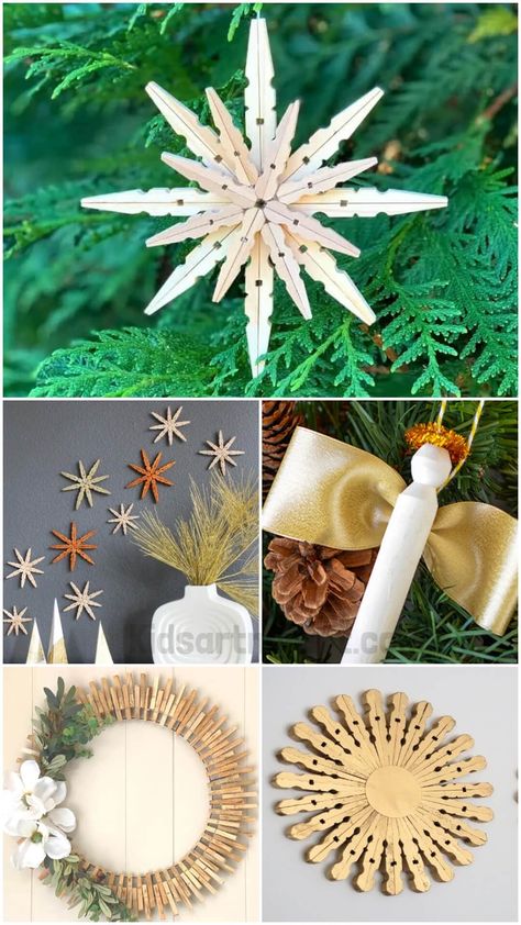 Clothespin Craft Ideas to Sell Crafts With Clothespins, Clothespin Christmas Craft, Diy Clothes Pins Crafts Ideas, Clothes Pin Ornaments Christmas, Christmas Clothespin Crafts, Crafts With Clothes Pins, Clothes Pin Crafts For Kids, Clothes Pin Art, Clothespin Holiday Crafts