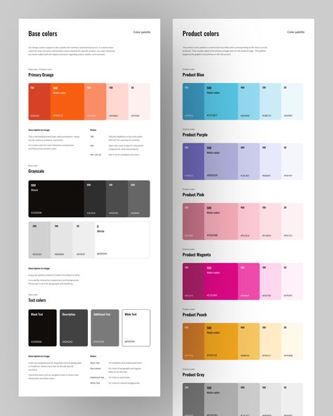 Colors and Typography for Web Design System by Daniel Wodziczka for Software Mansion on Dribbble Typography Design System, How To Make A Color Palette, Web Color Palette, Web Design Color Palette, Color Palette For Website, Ui Color Palette, Web Style Guide, Design System Ui, Make A Color Palette