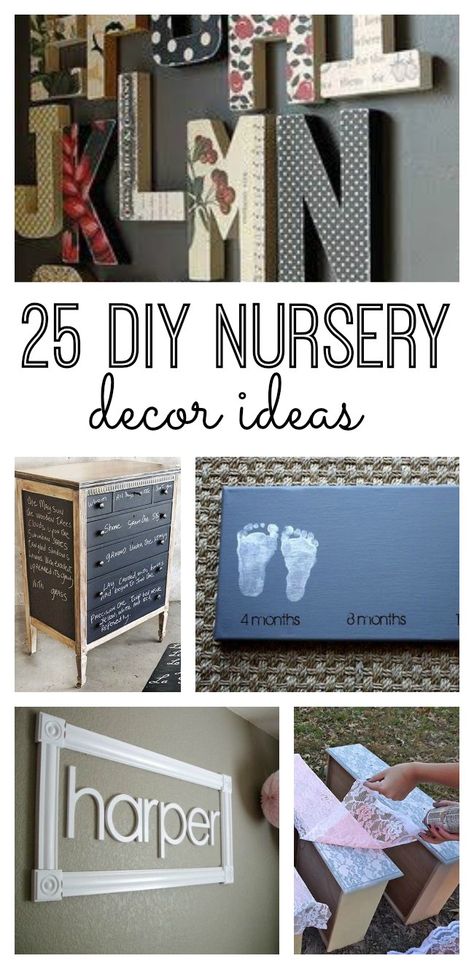 If you're looking for great accents for your baby's nursery, without breaking your budget, check out these 25 DIY nursery decor ideas!  #7 is brilliant! Nursery Ideas Boy, Nursery Decor Ideas, Baby Nursery Diy, Diy Nursery Decor, Glass Cabinets, Kitchen Redesign, Diy Nursery, Baby Projects, Baby Diy