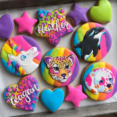 Colavita Confections LLC | @lisafrank theme cookies for the one and only @hbomb716 birthday 💖💛💚💜💙 #ColavitaConfections #cookiesofig #cookiesfromscratch #fromscratch… | Instagram Lisa Frank Birthday, Lisa Frank Birthday Party, 40th Bday Ideas, Theme Cookies, Cookies From Scratch, Third Birthday Party, Fun Crafts To Do, Rainbow Leopard, Cocktail Desserts