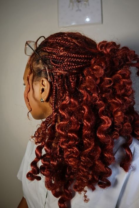 Burgundy Twists Black Women, Curly Braided Hairstyles, Red Box Braids, Braiding Hairstyles, Short Box Braids Hairstyles, Cute Box Braids Hairstyles, Protective Hairstyles Braids, Curly Hair Styles Easy, Pretty Braided Hairstyles